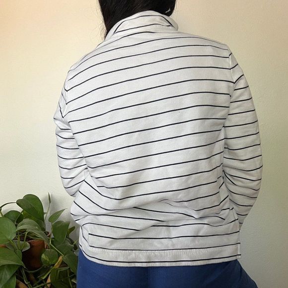 Vintage 90s yacht sweatshirt casual striped nautical style long sleeve Large - Picture 9 of 13